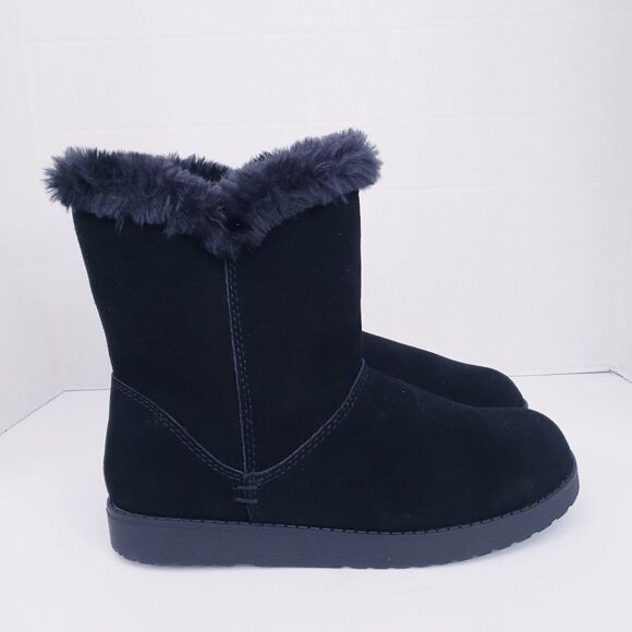 Universal Thread Black Faux Shearling Short Suede Boots - Picture 7 of 15